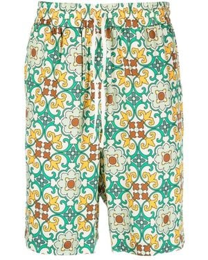 Drole de Monsieur Multi-Pattern Shorts - Blue