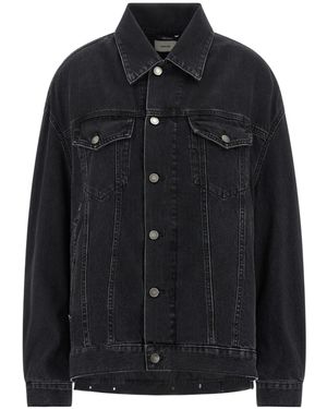 Haikure Button-Fastening Denim Jacket - Black