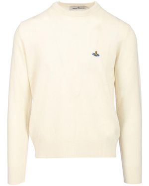 Vivienne Westwood Orb Embroidered Crewneck Jumper - White