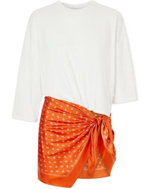 Christopher Esber Bandana-Print Scarf-Detail T-Shirt - White