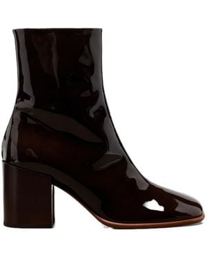 Dries Van Noten Patent Leather Mid-Calf Boots - Black