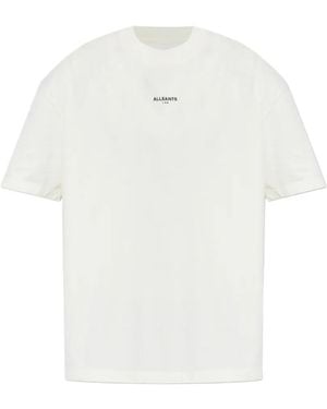 AllSaints Mikro Printed-Logo T-Shirt - White