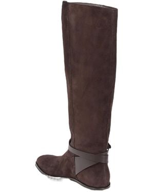 Jimmy Choo Lawton Slingback-Strap Boots - Brown