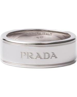 Prada Logo Jewels Ring - White