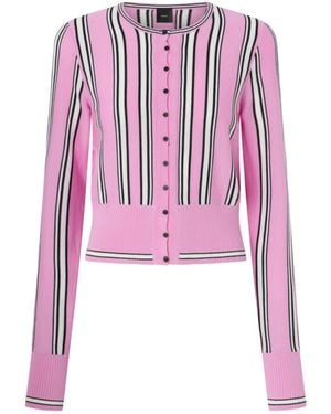 Pinko Striped Buttoned Cardigan - Pink