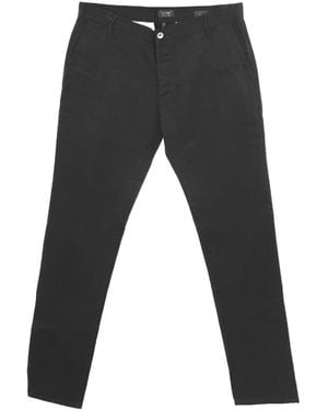 Armani Jeans Casual Trousers With Waist And Loop Straps - Black