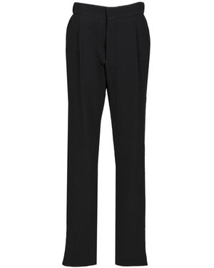 Giorgio Armani Stretch Wool Single Pleat Trousers - Black