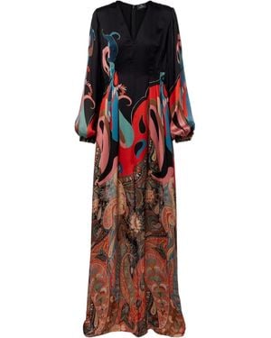 Etro Paisley Patterned Silk Dress - Red