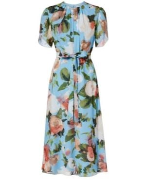 Erdem Floral Silk Voile Midi Dress - Blue