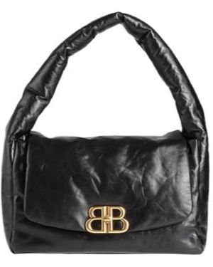 Balenciaga Medium-Sized Leather Hobo Bag - Black