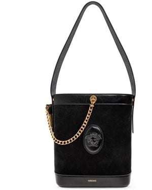Versace Pivot Small Bucket Bag - Black