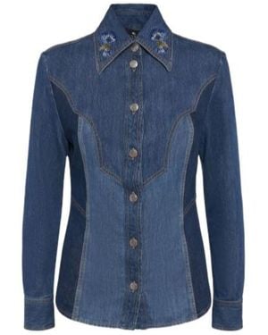 Etro Long-Sleeved Denim Shirt - Blue