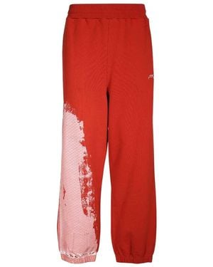 A_COLD_WALL* A-Cold-Wall* Faded Abstract-Print Track Trousers - Red