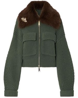 Liu Jo Teddy Collar Bomber Jacket - Green