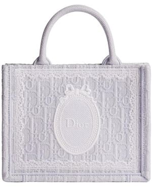 Dior Mini Book Tote With Strap - Gray