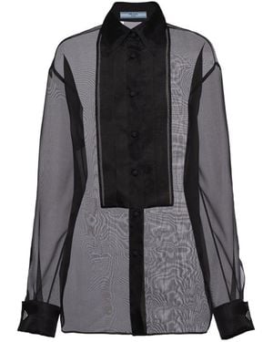 Prada Silk Organza Shirt - Black