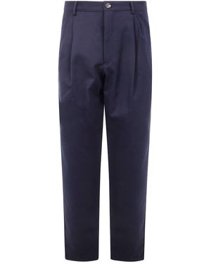 Brunello Cucinelli Pleated Chino Trousers - Blue