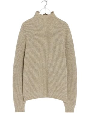 Lemaire High-Neck Knitted Jumper - Natural