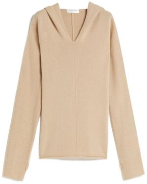 Sportmax Long-Sleeved Hooded Pullover - Natural