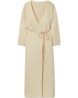 Mara Hoffman Tiffany Textured Organic Cotton-Blend Wrap Dress - Natural