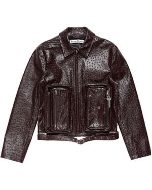 Acne Studios Long-Sleeved Leather Jacket - Brown