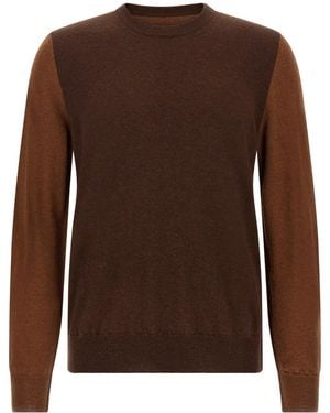 Maison Margiela Two-Tone Wool Crewneck - Brown