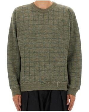 Maison Margiela Worn Effect Distressed Sweatshirt - Green