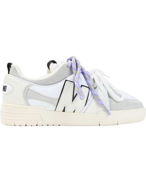 Moschino Logo-Patch Paneled Sneakers - White