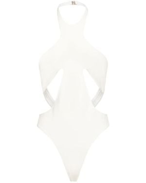 Mugler Lycra Cut Out One Piece Swimsuit - White