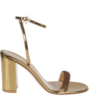 Gianvito Rossi Block Heel Sandals - Metallic