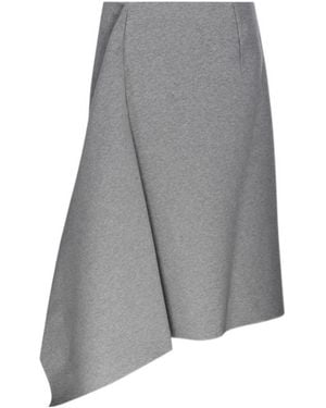 Dries Van Noten Hurve Asymmetric Midi Skirt - Gray