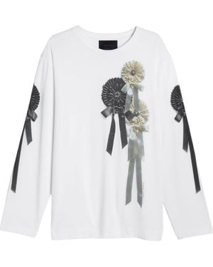 Simone Rocha Printed Long Sleeved T-Shirt - White