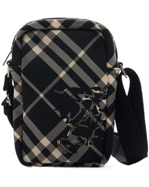 Burberry Ekfd Motif Checked Phone Bag - Black