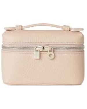 Loro Piana Logo Zipper Key Bag - Natural