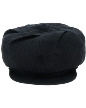 Yohji Yamamoto Tuck Casquette Linen Cap - Black