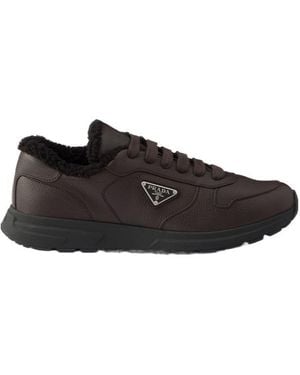 Prada Prax Leather Sneakers - Brown