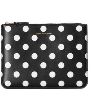 Comme des Garçons Comme Des Garçons Wallet Polka Dot Printed Zipped Wallet - Black