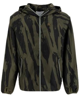 KENZO Camouflage-Print Logo Patch Jacket - Black