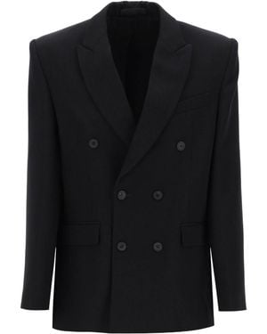 Wardrobe NYC Double-Breasted Suit Jacket - Black