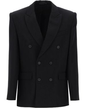 Wardrobe NYC Double-Breasted Suit Jacket - Black