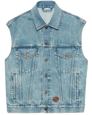 Gucci Sleeveless Breasted Denim Vest - Blue
