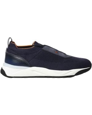 Santoni Mesh Panel Slip-On Sneakers - Blue