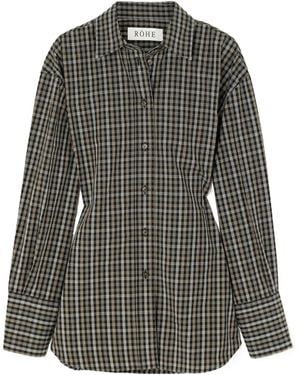 Rohe Checked Buttoned Shirt - Black