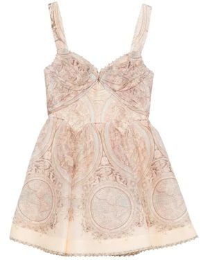 Zimmermann Sleeveless Map Print Mini Dress - Natural