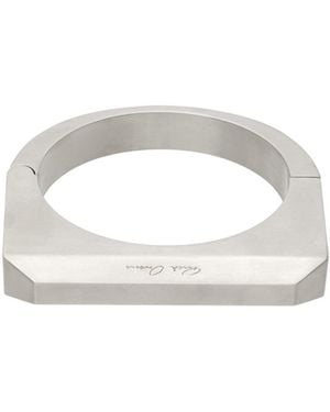 Rick Owens Logo Engraved Beveled Bangle - White
