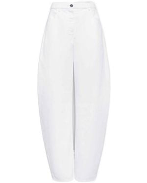 Alaïa Low-Rise Round-Toe Jeans - White