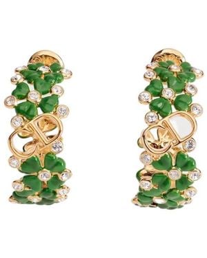 Dior Clover Garden Hoop Earrings - Green