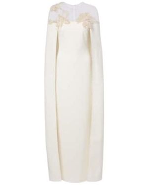 Safiyaa Bridal Ambere Embellished Crêpe Gown - White