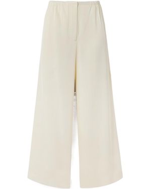 Proenza Schouler Meadow Pleated Wide-Leg Casual Pants - White