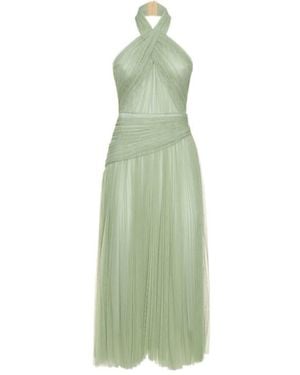 Maria Lucia Hohan Halter Neck Tulle Dress - Green